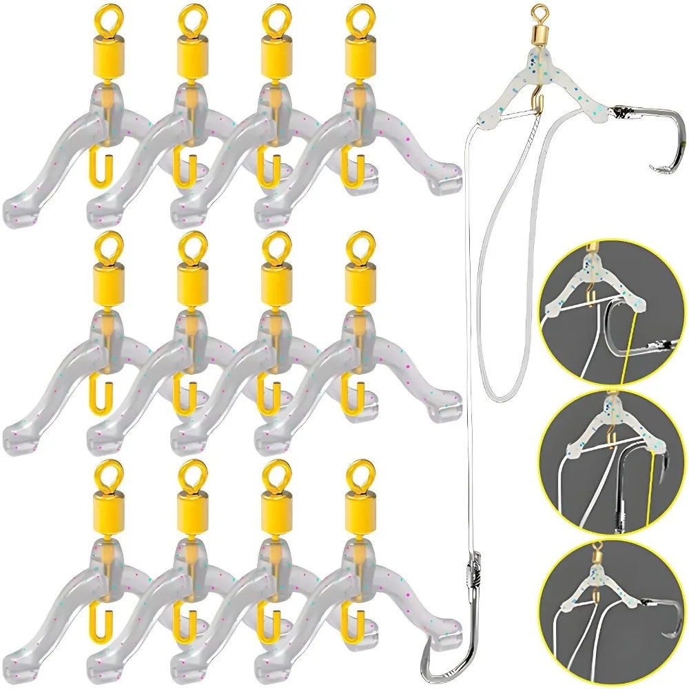 

40/10 шт. 8-образное кольцо для космических бобов, двойной крючок, леска, Y-образный поворотный контактор, противозапутывающиеся рыболовные аксессуары