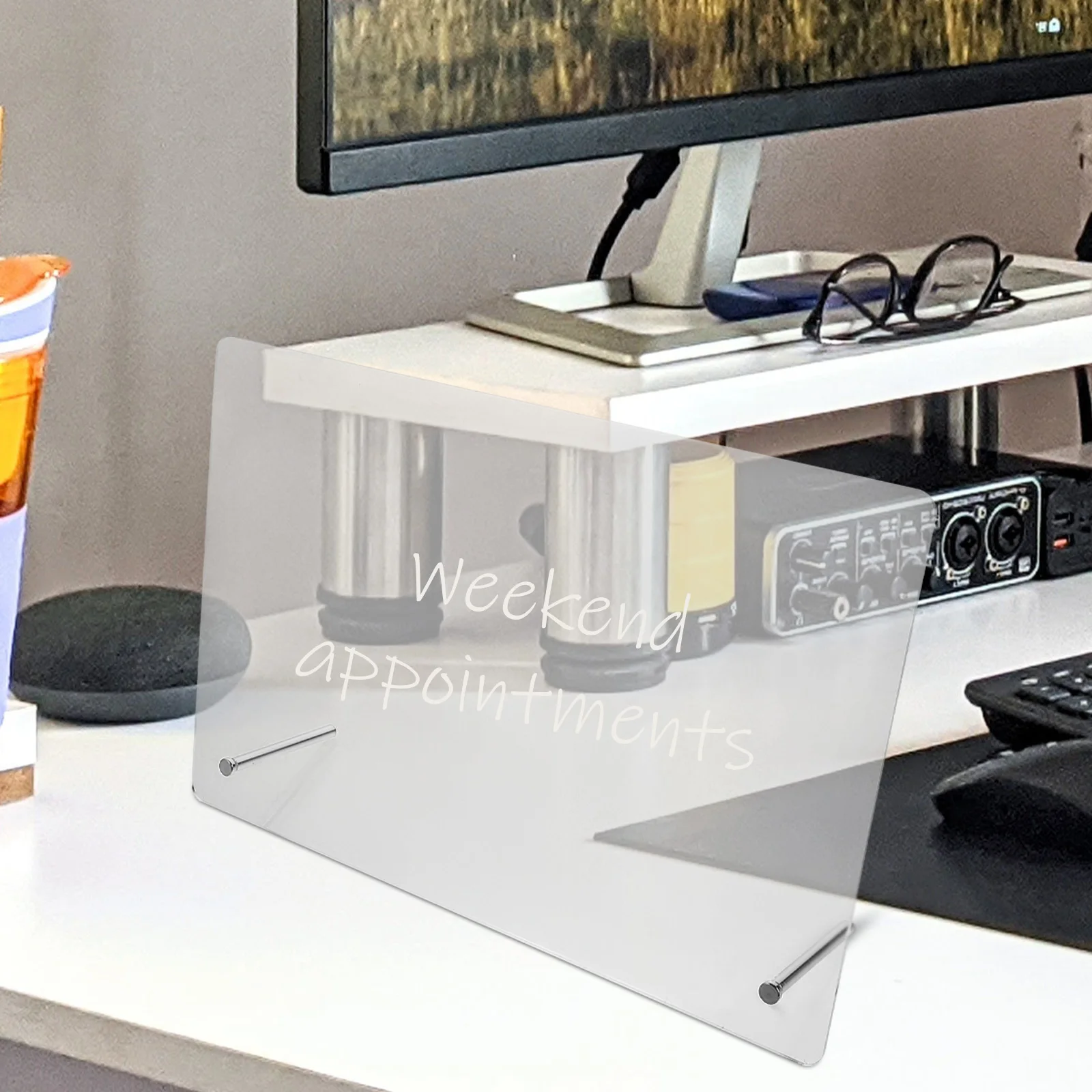 

1 set Acrylic Message Clear Transparent Writing Writing Tabletop Memo Board Memo Board for Home Office School Kitchen