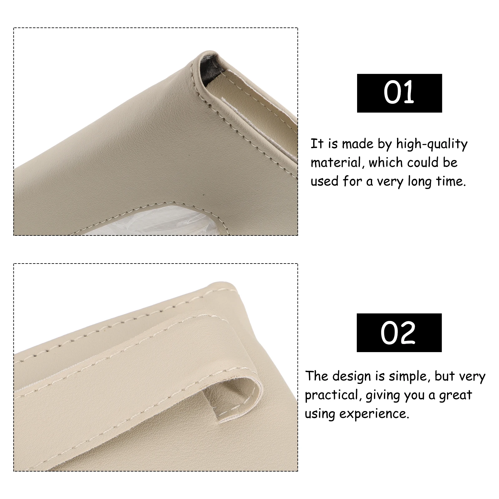 

Car Tissue Holder PU Non Woven Practical Gift Moderate Size Easy Extraction Car Visor Napkin Box Accessories