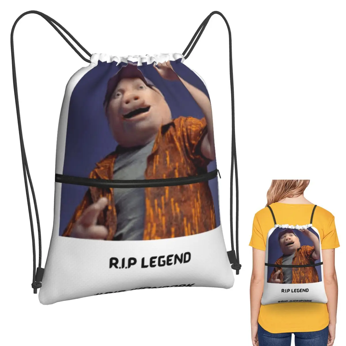 

John Pork Backpacks Casual Drawstring Bags Sundries Bag Book Bags for Travel Students