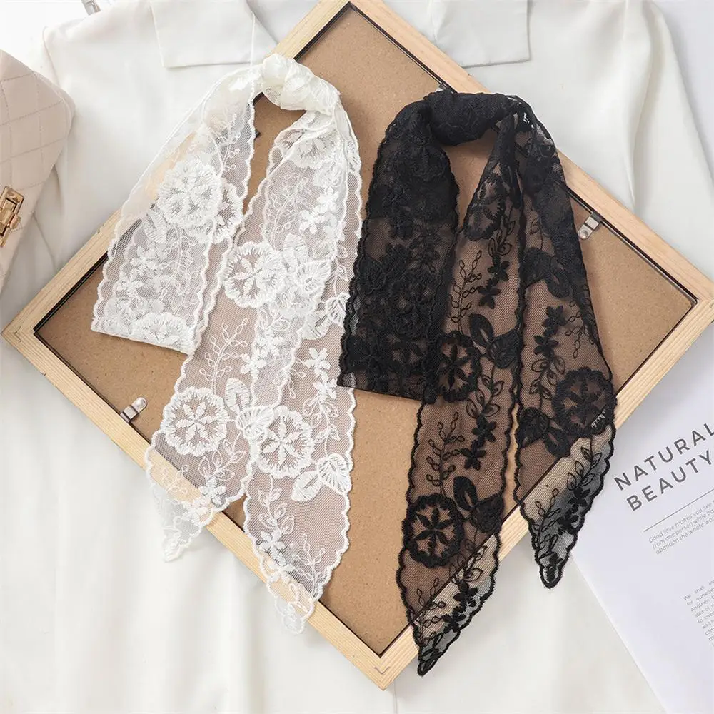 

Versatile Elegant Lace Ribbon Scarf Soft Long Designer Neckerchief Multi-Purpose Fashion Accessory for Fashion Styling