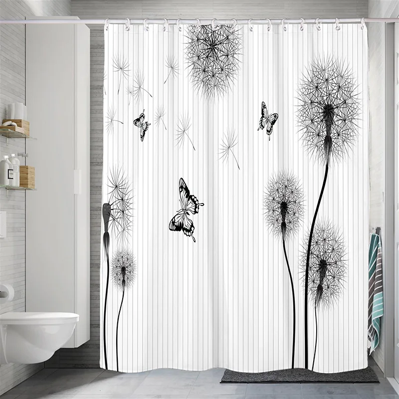 Double-layer Shower Curtain Double-layer Splicing Double-layer Printed Shower Curtain Hotel Set Bathroom