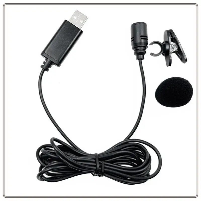 Reliable-USB Lavalier Lapel Microphone Omnidirectional Wired Clip-On Mic Hands Free Plug & Play For Computer PC Laptop 2M,USB La