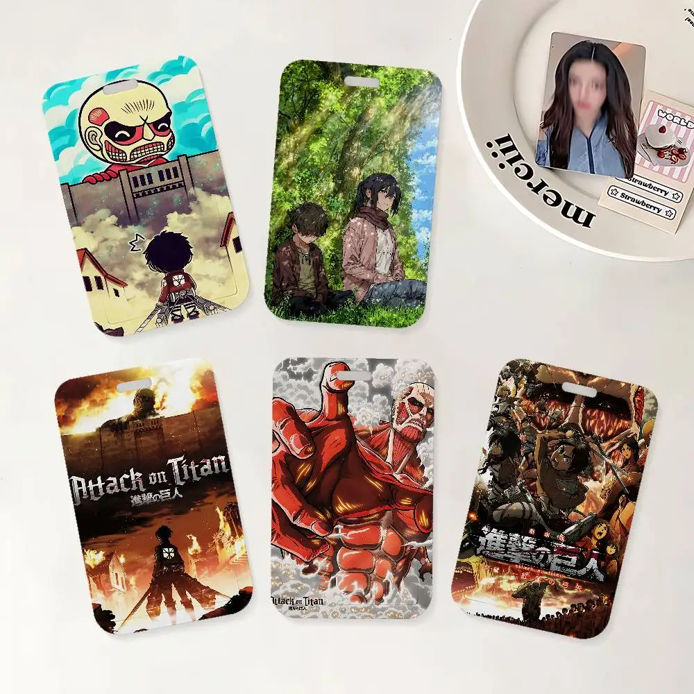Anime A-Attack On T-Titan Ausweishalter mit Umhängeband für Büro, Schule, Namenskarten, Ausweishülle