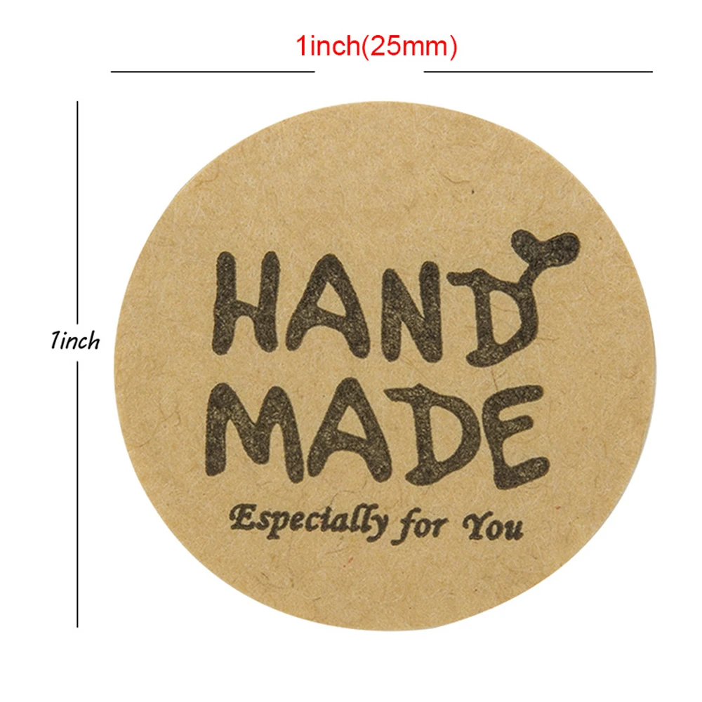 50-500pcs Kraft Paper Sticker Wedding Birthday Party Bakery Decoretion Supplies Seal Label Envelope Stationery