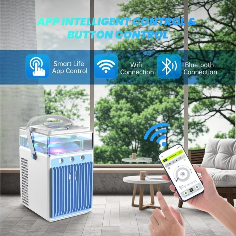 HAOYUNMA Portable Air Conditioner Fan, RechargeablePersonal Mini Cooler Humidifier, 3-Speed Evaporative Air Cooler