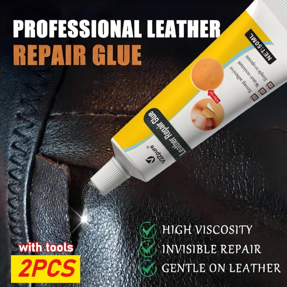 Leather Repair Glue White Adhesive for Automotive Seat Steering Wheel Sofa Quick Dry Flexible Bond Crack Repair Kit Car Interior