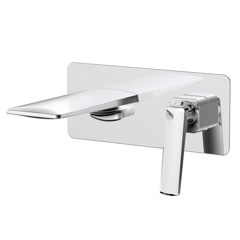 Latest Arrival Hotel Bathroom Water Tap Single Lever Chrome Embedded Wall Mounted Hot and Cold Basin Faucet