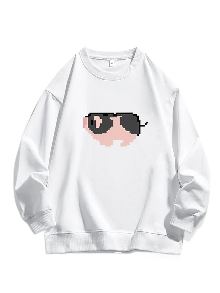 

T shirt men autumn Tops Breathable Solid color Long sleeves Graphic tee Pixel Eyes Solid color Couple Printed t shirt Football