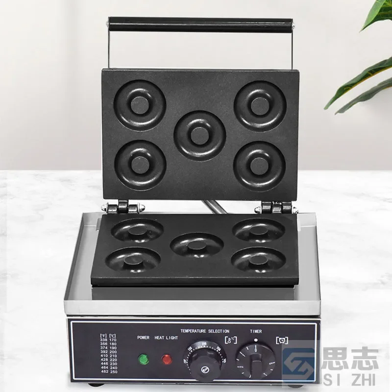 110V/220V Smart 6-Cavity Doughnut Maker with Non-Stick Coating and Adjustable Temperature for Home Use