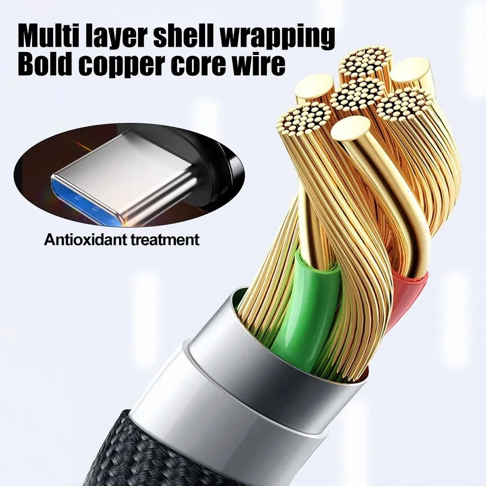 3M/0.25M/1M/1.5M/2M 120W 10A USB Type C Cable Super Fast Charging Cable for Huawei Xiaomi POCO Redmi Type-C Data Braided Cord