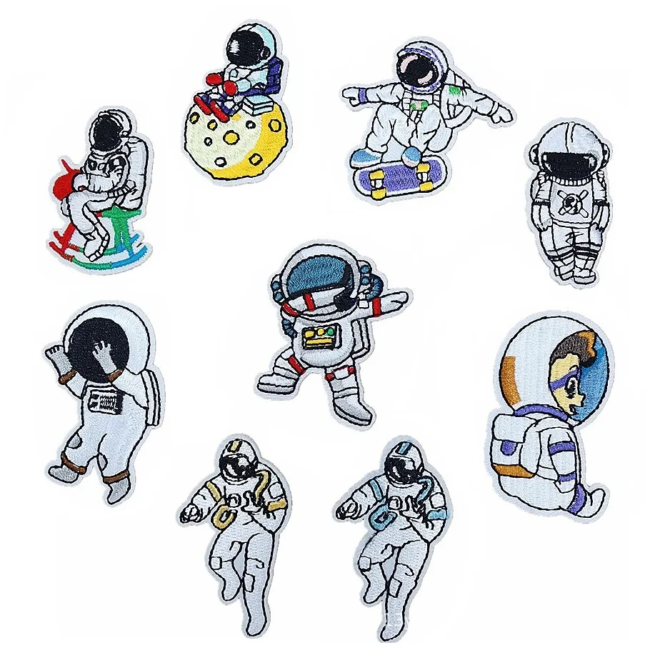 

9Pcs Space astronaut Planet Series For Sew Clothes Iron on Embroidered Patches For DIY Hat Jeans Sticker Patch Applique Badge