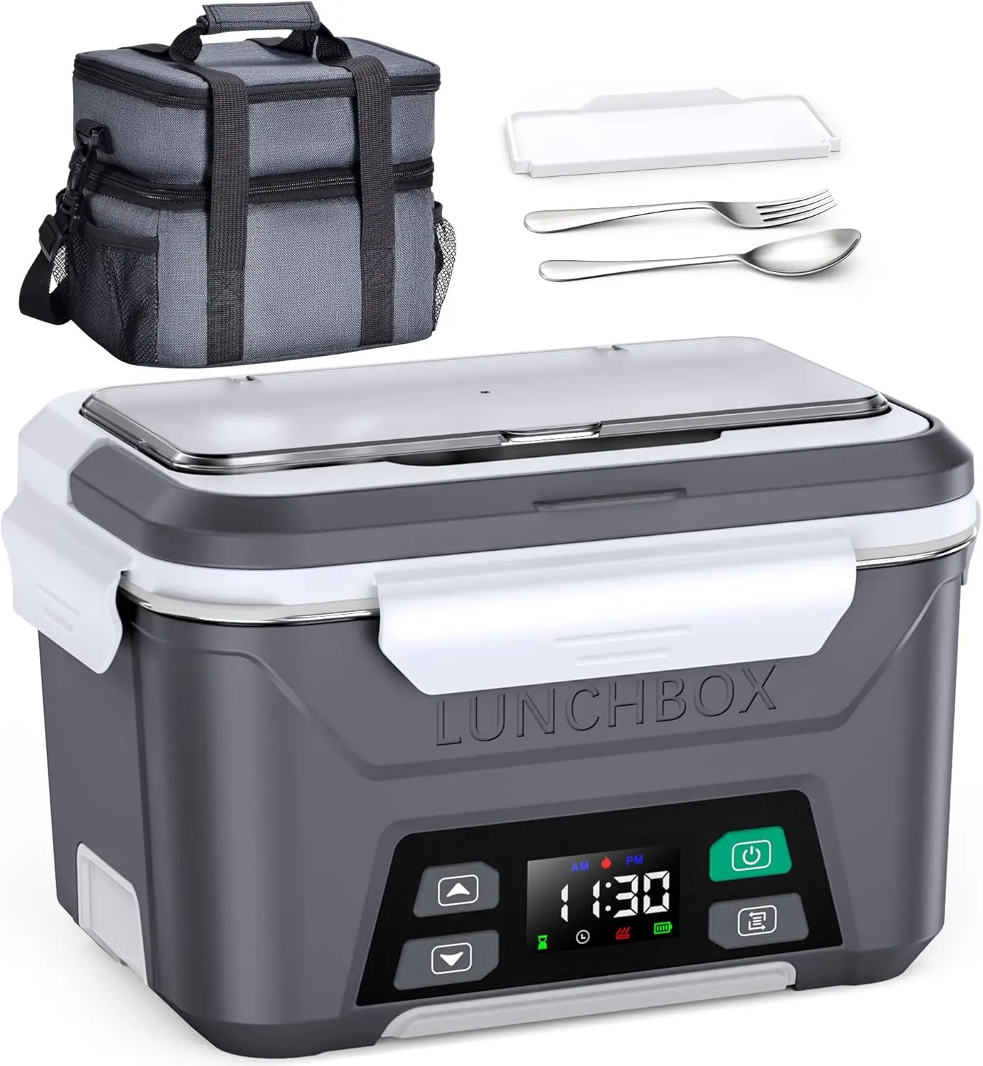 

1.3L Cordless Heated Lunch Box with Smart Timer, Portable Food Warmer for Adults