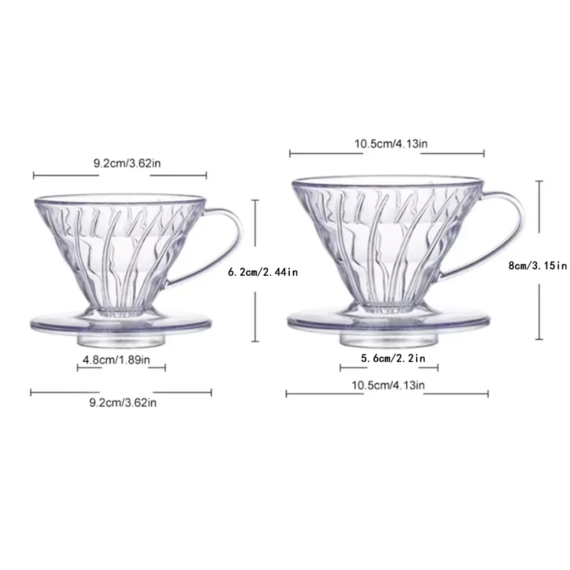 Filtro per caffè in resina riutilizzabile con gocciolatore per caffè per versare sopra la tazza filtrante per imbuto per la preparazione del caffè