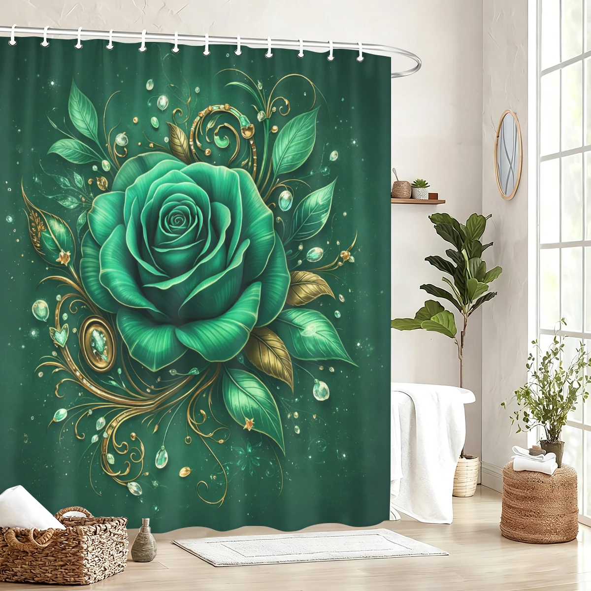 

Винтажная и современная полиэстеровая занавеска для душа – Декоративная шторка для ванной с узорами в виде цветов и колокольчиков