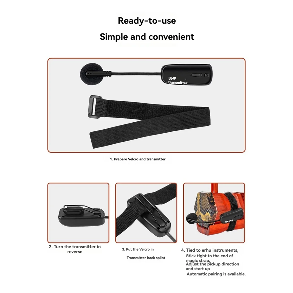 BAAZ HOT~Clip-on-Mikrofon für Musikinstrumente – vielseitiges Mikrofon für Erhu-Tonabnehmerverstärker