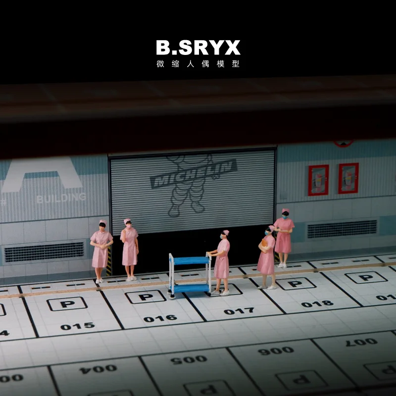 1:64 여성 의사 간호사 수술대 액션 피규어 장식 액세서리 창의적인 데스크탑 미니어처 레진 인형 장면 장식