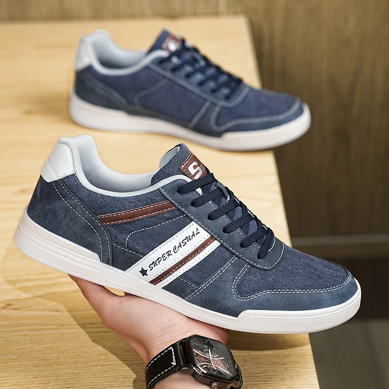 جديد الرجال حذاء قماش جودة عالية تنفس الشقق الدانتيل يصل حجم كبير 48 الراحة لينة وحيد عدم الانزلاق أحذية التزلج عادية الرجال #2