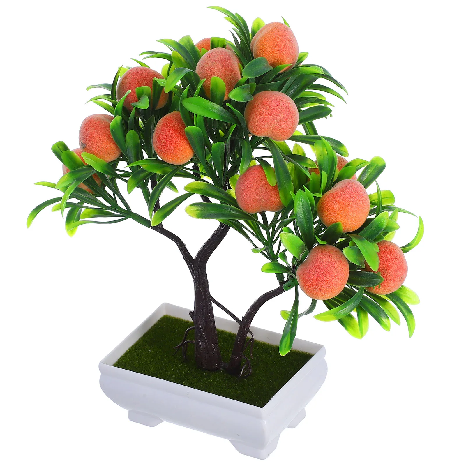 

Artificial Potted Peach Tree Realistic Fake Bonsai For Home Office Decor Indoor Desktop Plant Faux Plants Decor