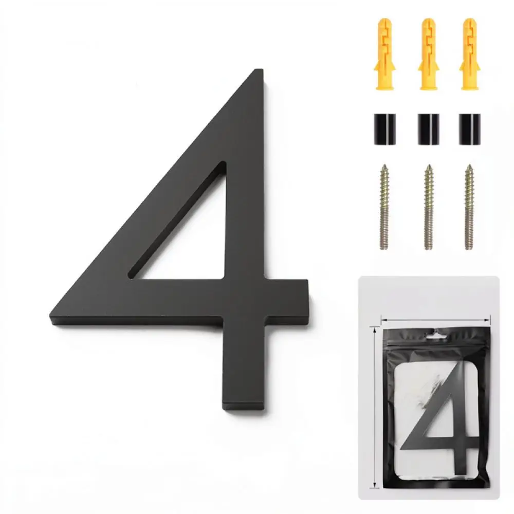 5 Inch 6 Inch Matte Black House Numbers Acrylic Door Sign Modern Exterior Address Plaque For Home Gate Mailbox Decor