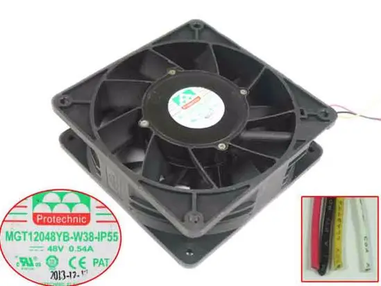 

Magic MGT12048YB-W38-IP55 DC 48V 0.54A 120x120x38mm 4-Wire Server Cooling Fan