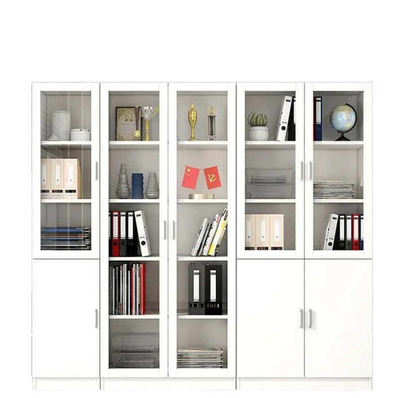 Safe Office With Lock Glass Storage Cabinet Bookshelf Free Combination