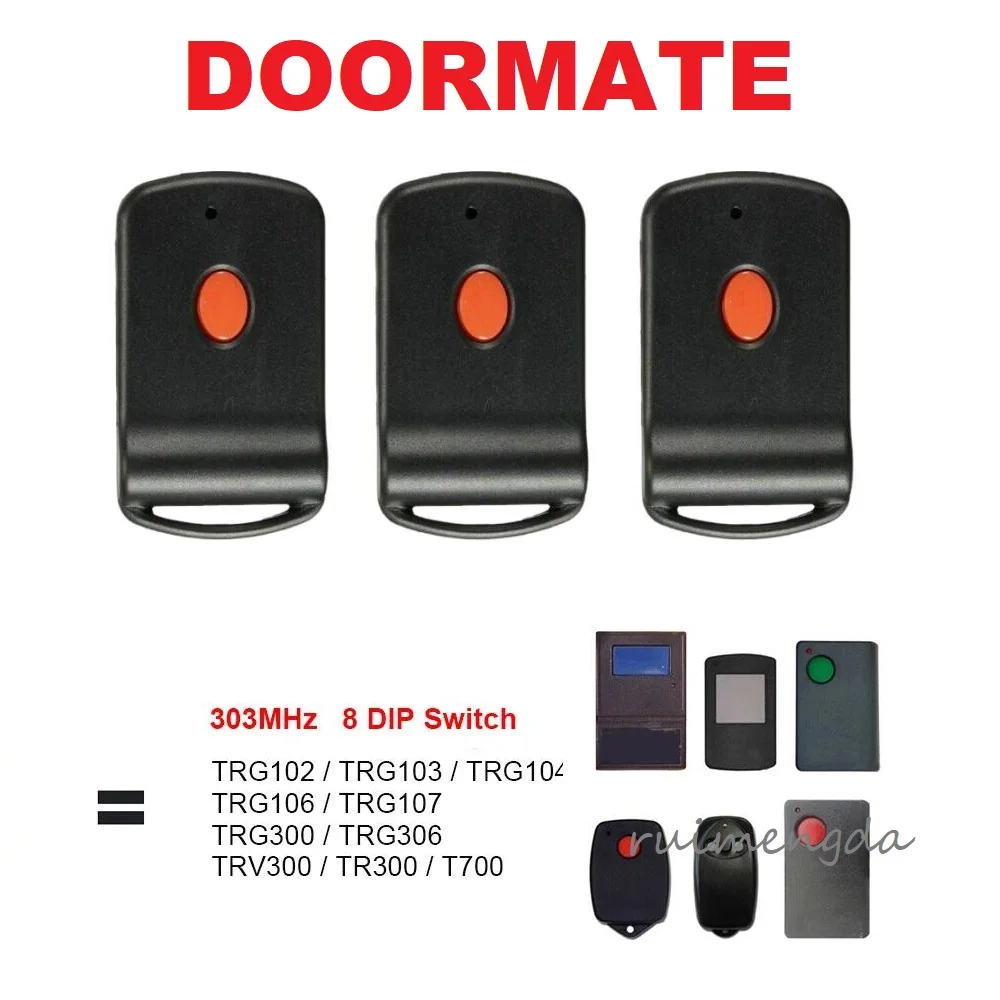 

Compatible With Doormate 303.00 MHZ 3PCS Garage Door Remote Key 700T TRG300/306 TR300 TRV300/303 TRG107 TiltAMatic