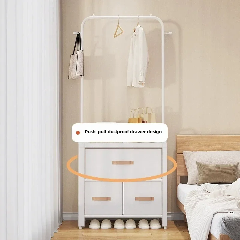 Floor-to-ceiling hanger Home bedroom Coat rack Multi-layer drawer Dust-proof storage cabinet Integrated drying rack