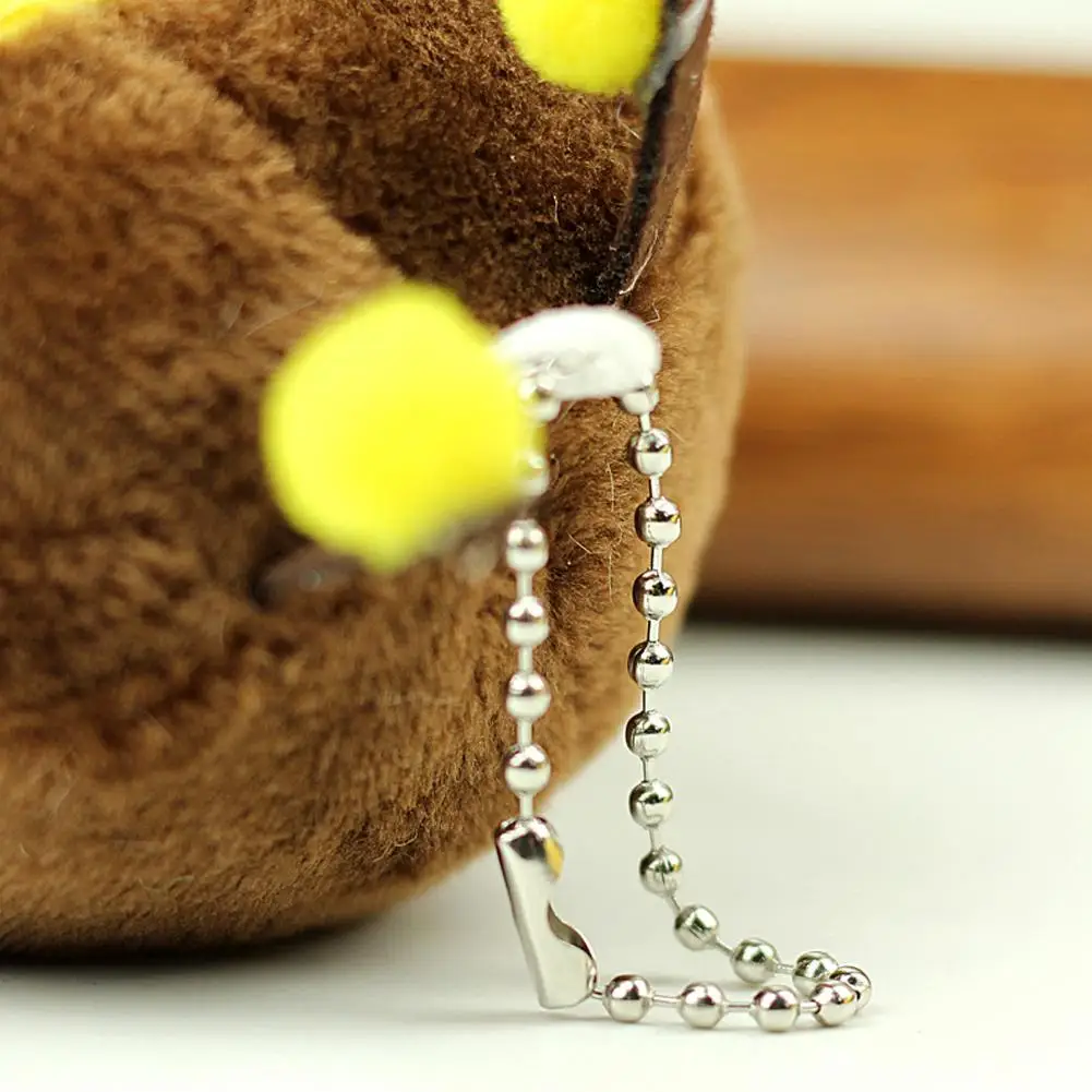 1PC Biene Plüsch-schlüsselanhänger Gelb Cartoon Stofftier mit Legierung Kette Tasche Charme Schlüsselring Spielzeug Kinder Geschenk Mini honigbiene Puppe Dekor