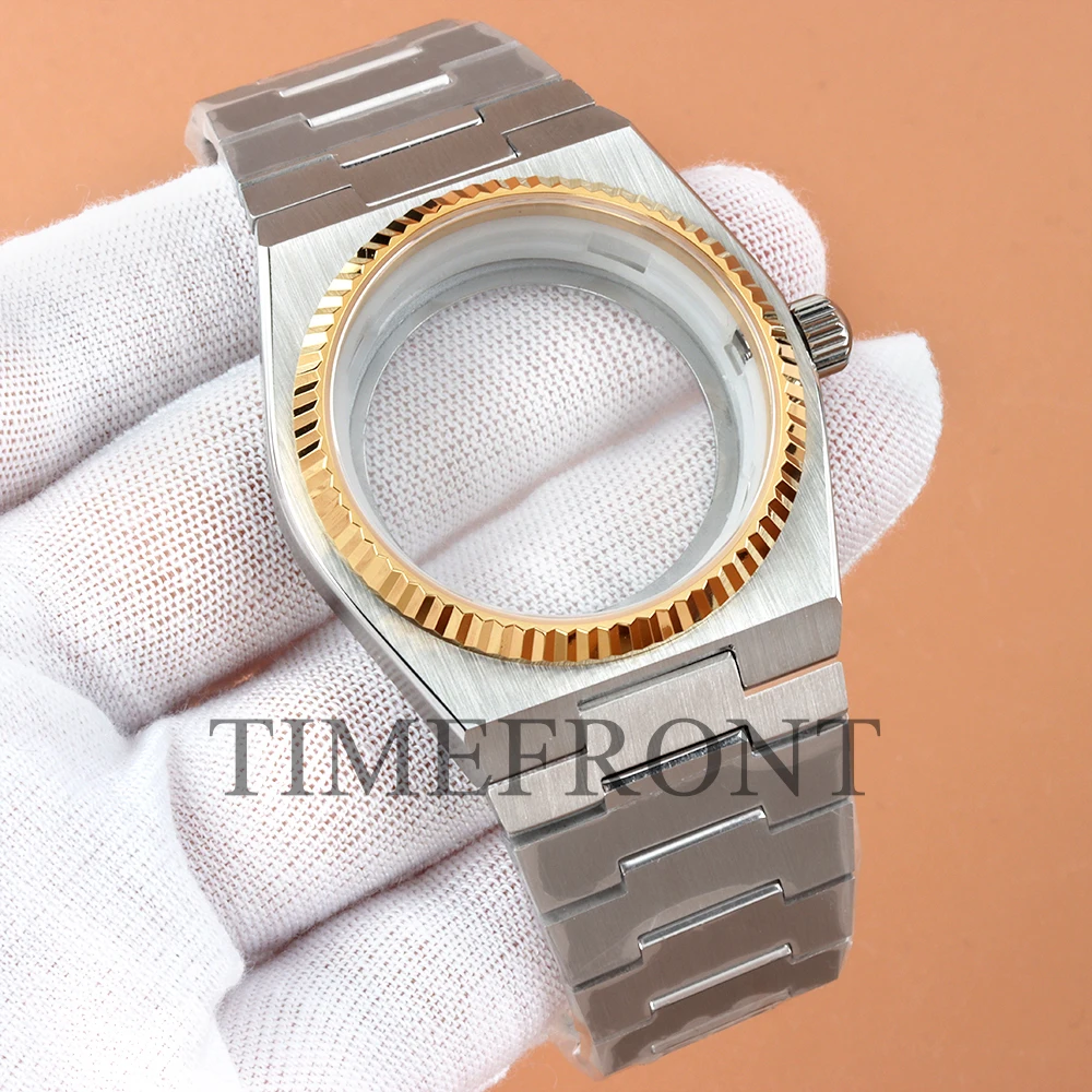 For NH35 40mm PRX Super Player Case Sapphire Glass Stainless Steel Watch Case Bracelet Fit Seiko NH35 NH36 Movement 31.8mm Dial