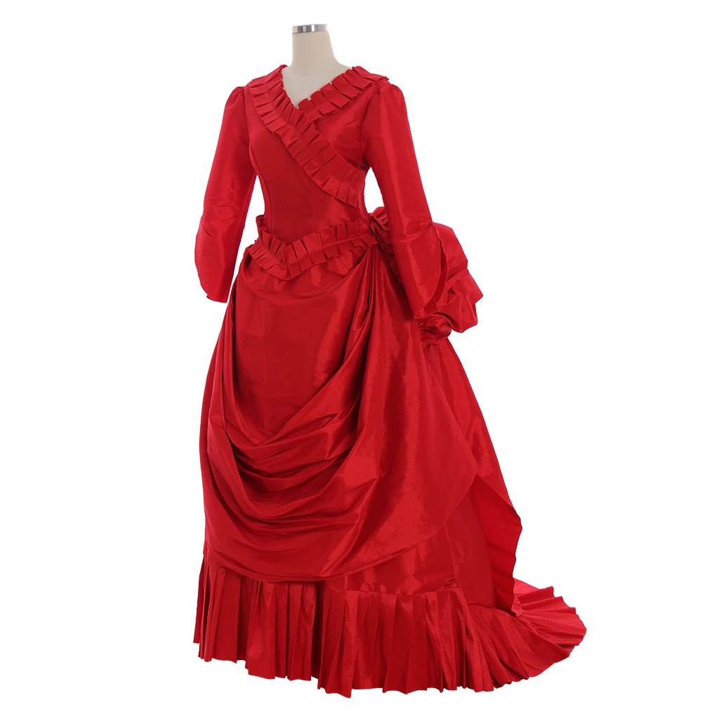 Victorian Custom Made Medieval Bram Stoker's Dracula Women Red Fancy Dress Marie Antoinette Baroque Ball Gown Dress