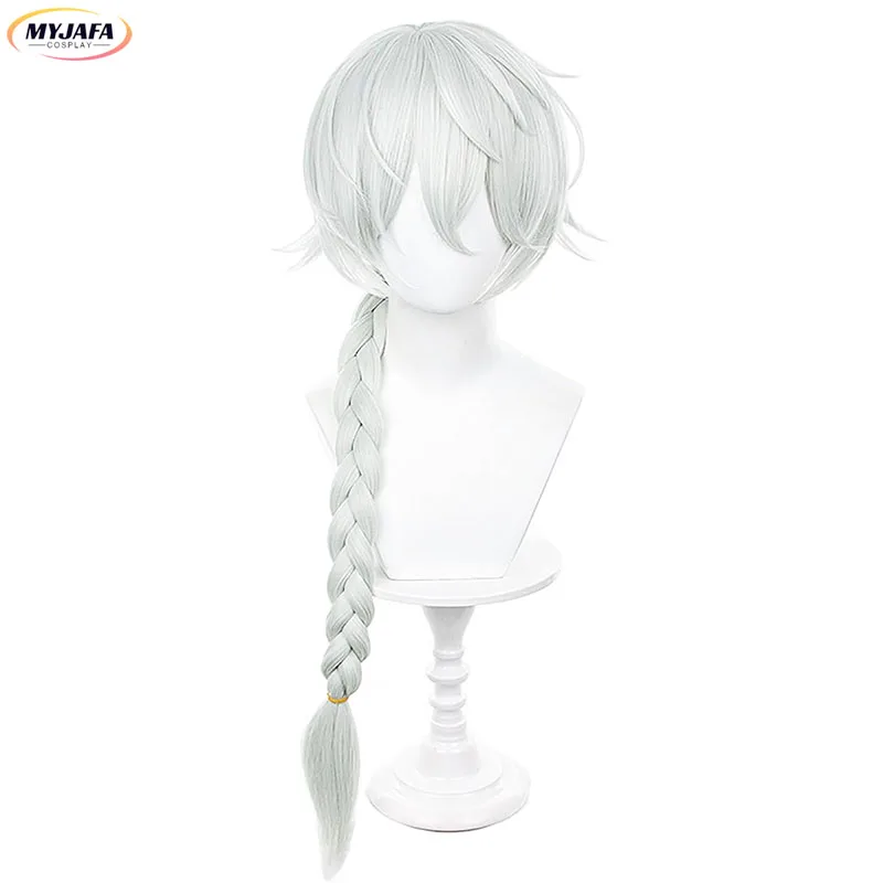 New Anime Season 4 Nikolai Gogol Cosplay Wig Green Gray Braided Heat Resistant Synthetic Hair Wigs + Wig Cap