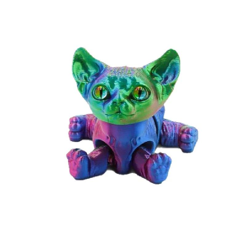 Real Touch Sphinx Cat Sculpture imprimée en 3D, Kit d'artisanat de bricolage texturé en toute sécurité pour décoration Zen de bureau et Moments éternellement satisfaisants