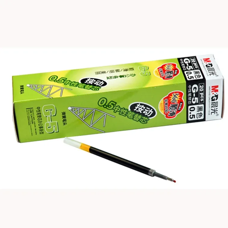 

100pcs Creative stationery G-5 push neutral refill 0.5 water pen refill is suitable for K-35 / gp1008
