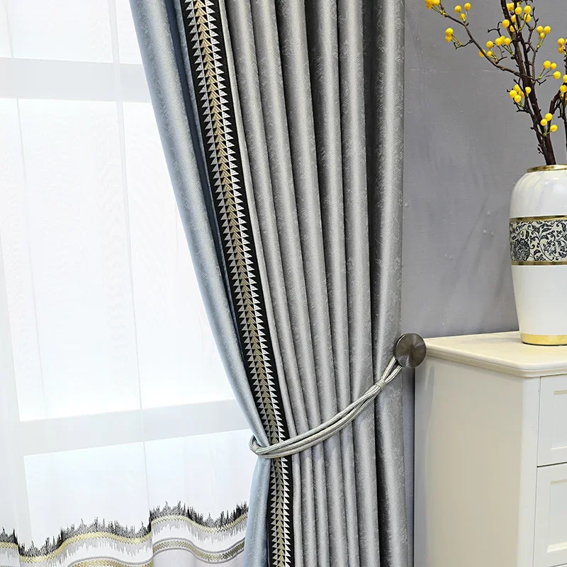 Modern Curtains for Living Room and Bedroom Simple High-end Thickened High-precision Windows Customized Home Decoration