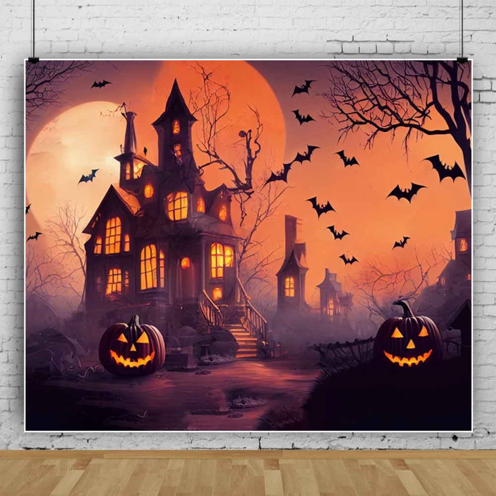 Decoração de Halloween Jack-on-Lantern Adereços, Foto Backdrop, Fundo para Fotografia, Suprimentos de Palco, Banner Photoshoot Party