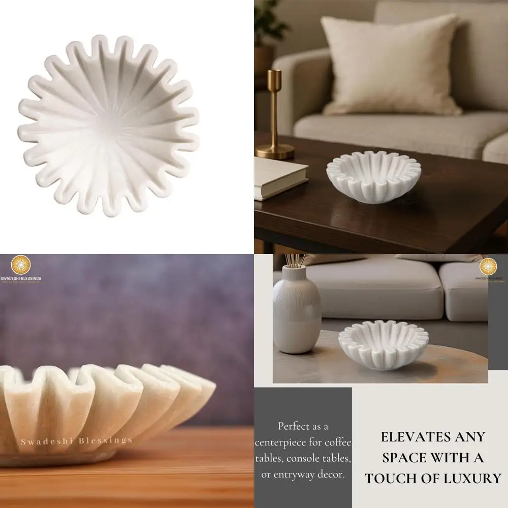 

Винтажная мраморная чаша с рюшами – на 7 фруктов и закусок, идеально подходит для подарков на новоселье и свадьбу