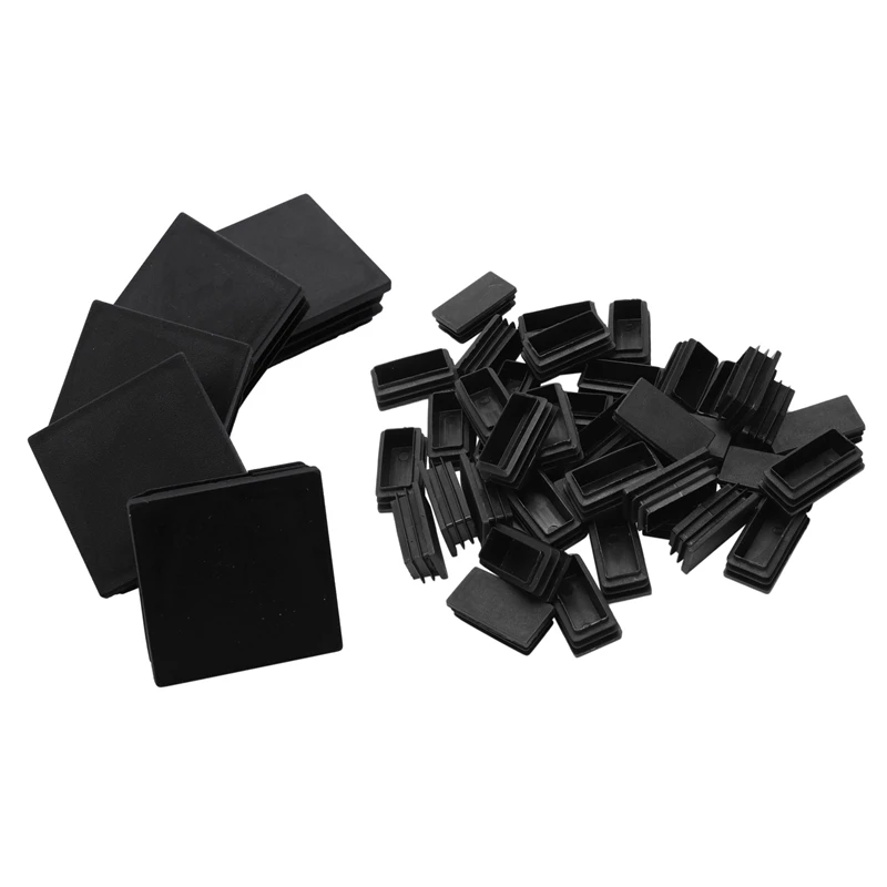 45 Pcs Plastic Square Tubing Inserts End Blanking Cover Caps, 5 Pcs 50 X 50X18mm & 40 Pcs 50 X 50X18mm