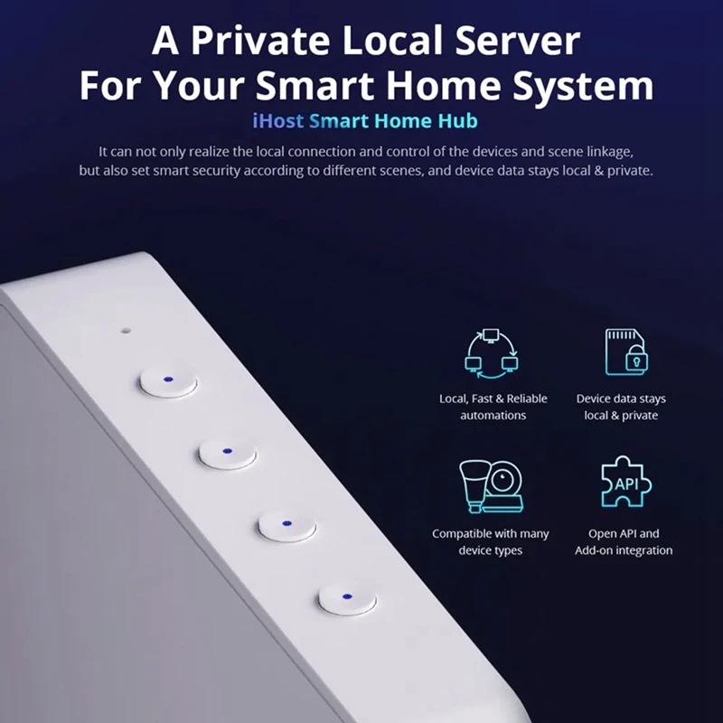 Ewelink Ihost Smart Home Hub Aibridge Zigbee 3.0 Gateway Matter Private Local Server For Wi-Fi LAN Devices Open API(2GB) Durable