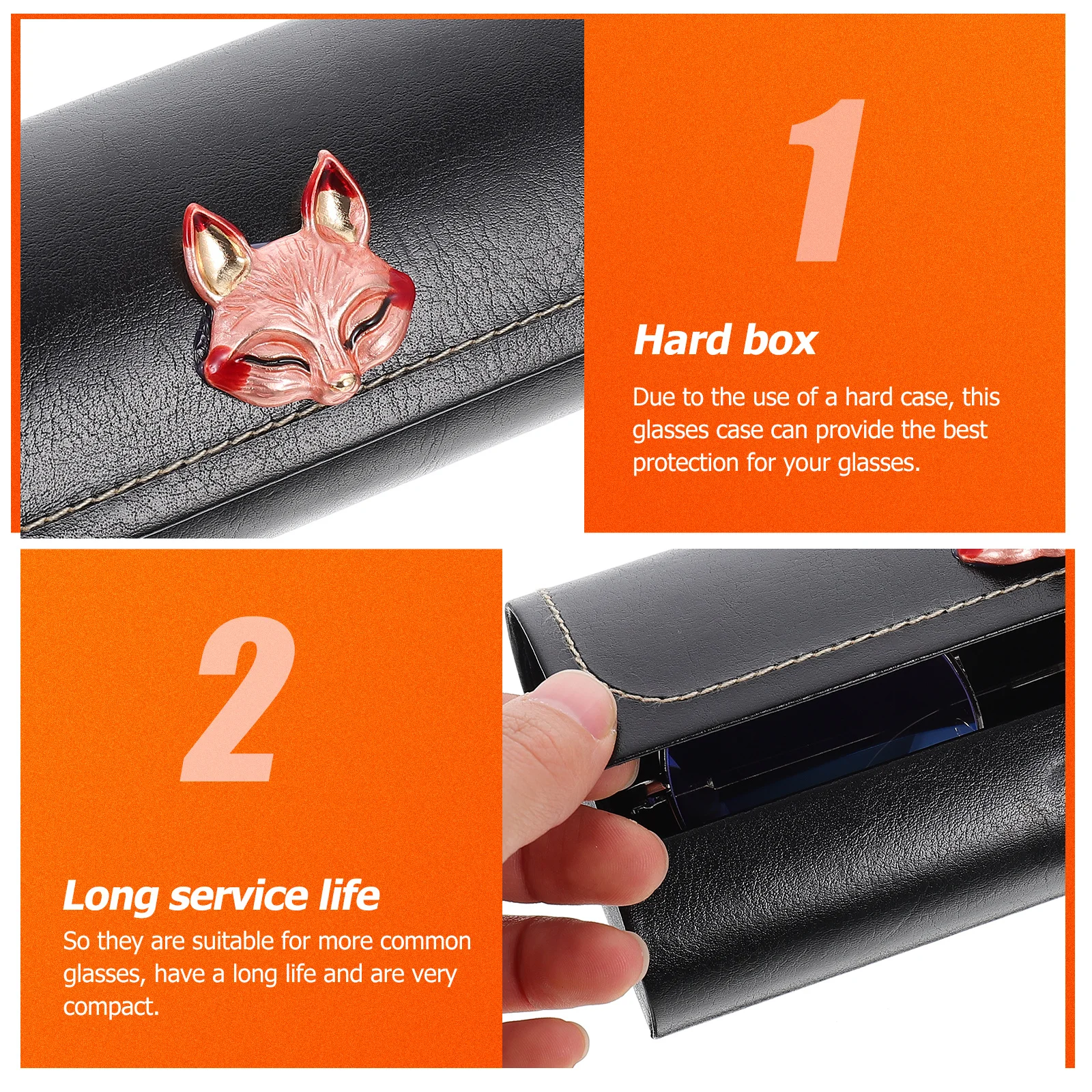 

Portable Glasses Box Black Sturdy Drop- Storage Case For Sunglasses Myopia Glasses Creative Simple Holder Container