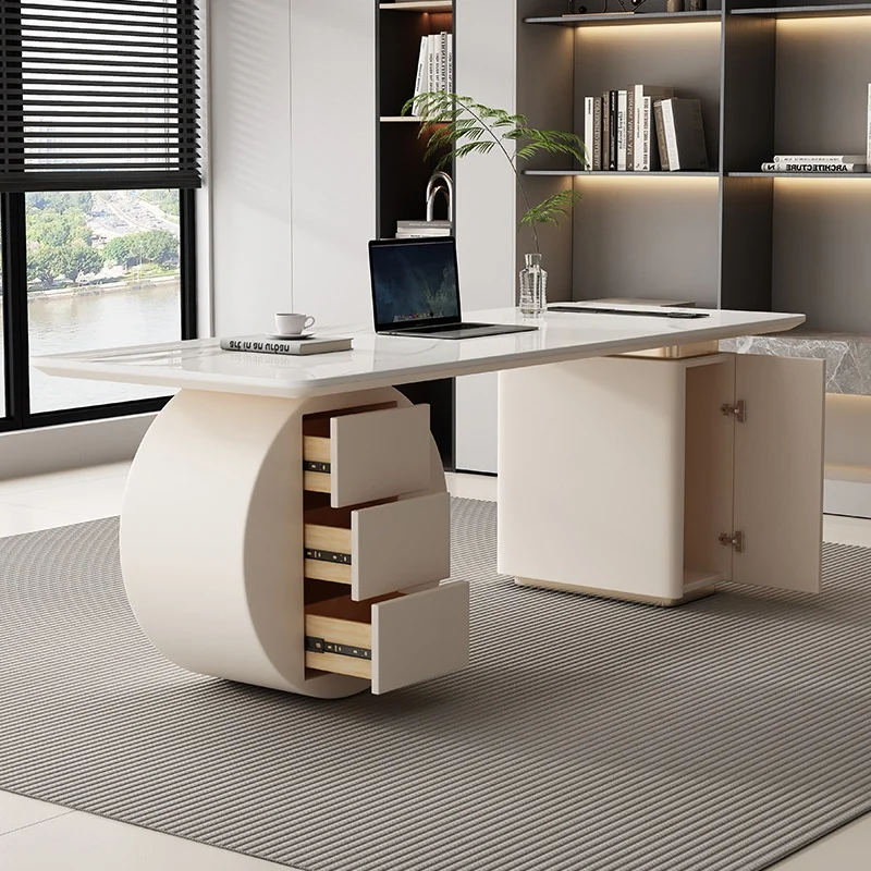 Modern Minimalist Wood Office Desk, Luxury Executive Computer Study Table for Home & Office, Eco - Friendly Premium Furniture