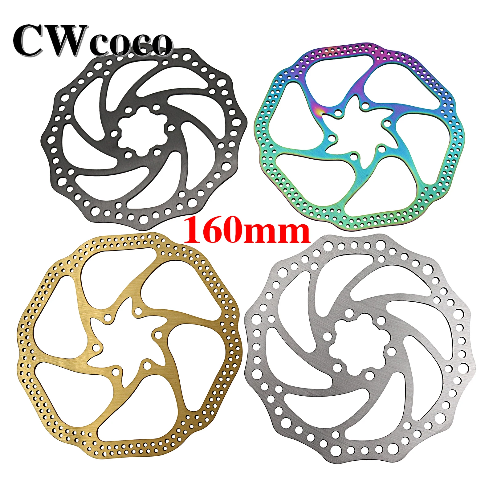 Four-colour 160mm Front and Rear Brake Disc Brakes For Mountain Bike Electric Scooters