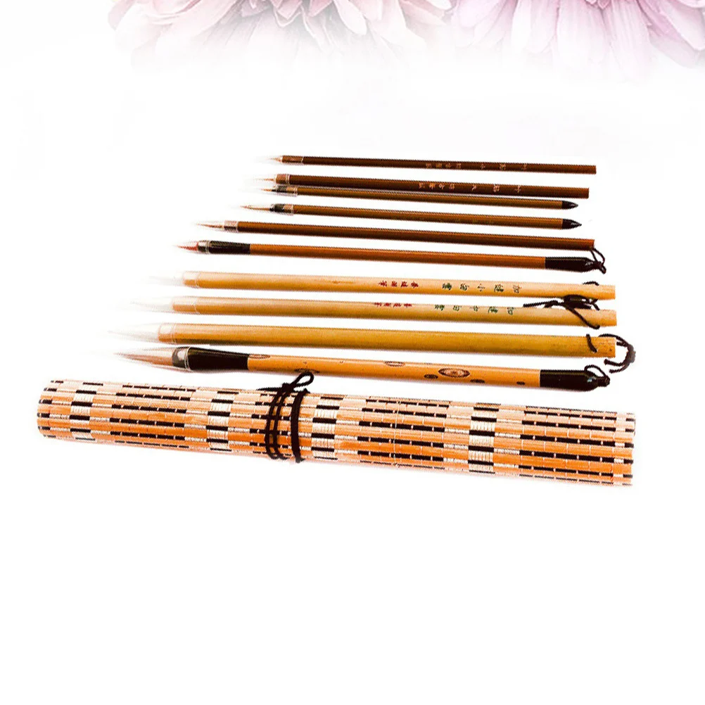 

1Set Traditional Chinese Painting Brush Set Premium Wood Handle Soft Bristle for Fluid Strokes Perfect Starter Kit with Case
