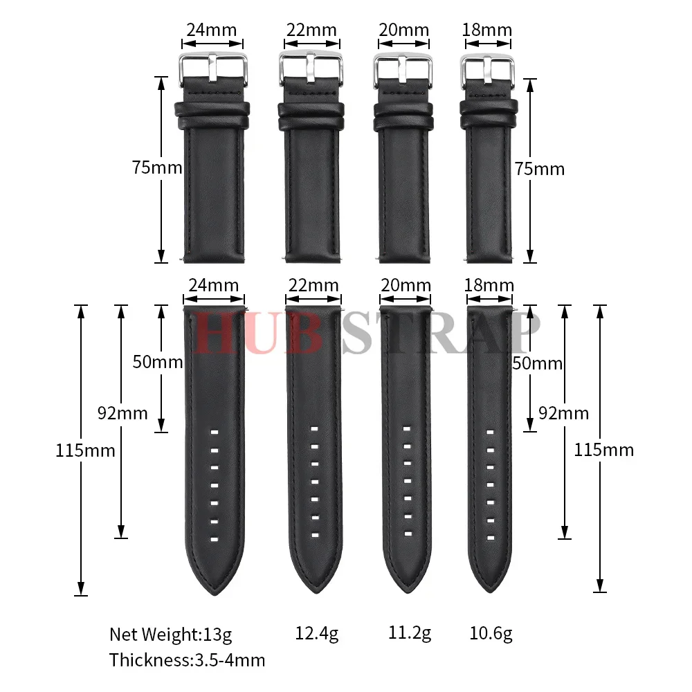 18mm 20mm 22mm Schnellverschluss Echtleder-Uhrenarmband für DW für Omega Schwarz Braun Rot Dornschließe Uhrenzubehör – Detail 1