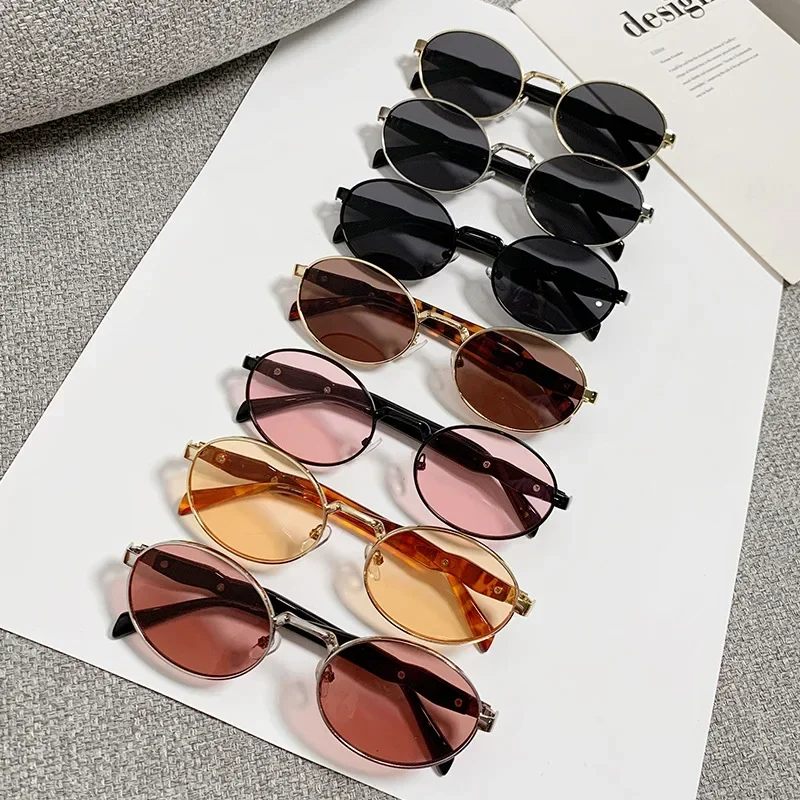 Oval Metal Sunglasses fot Women Luxury Brand Design Round Frame Sun Glasses Men Retro Shades Unisex Eyewear UV400 Goggle