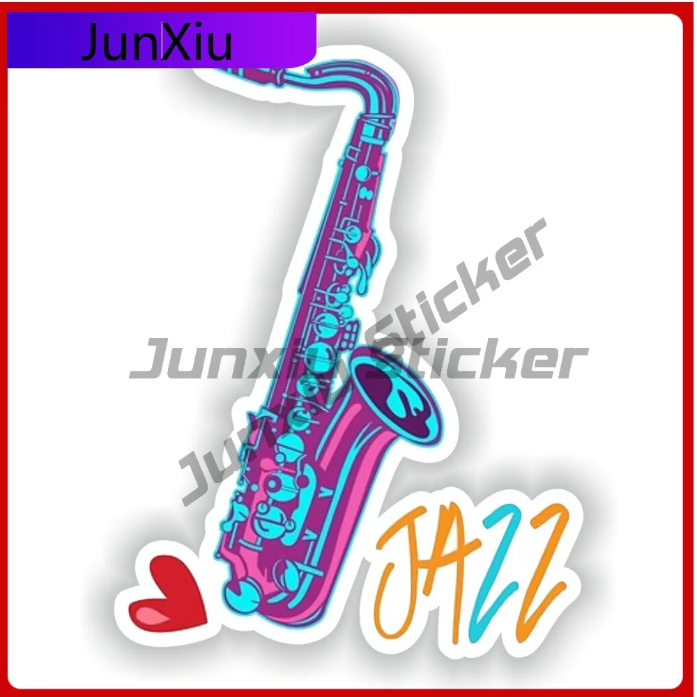 

Saxophone Jazz Vinyl Graphic Stickers Custom Printed Decals Camping Sticker For Car Cover Suv Waterproof Outdoor Decoration Pvc