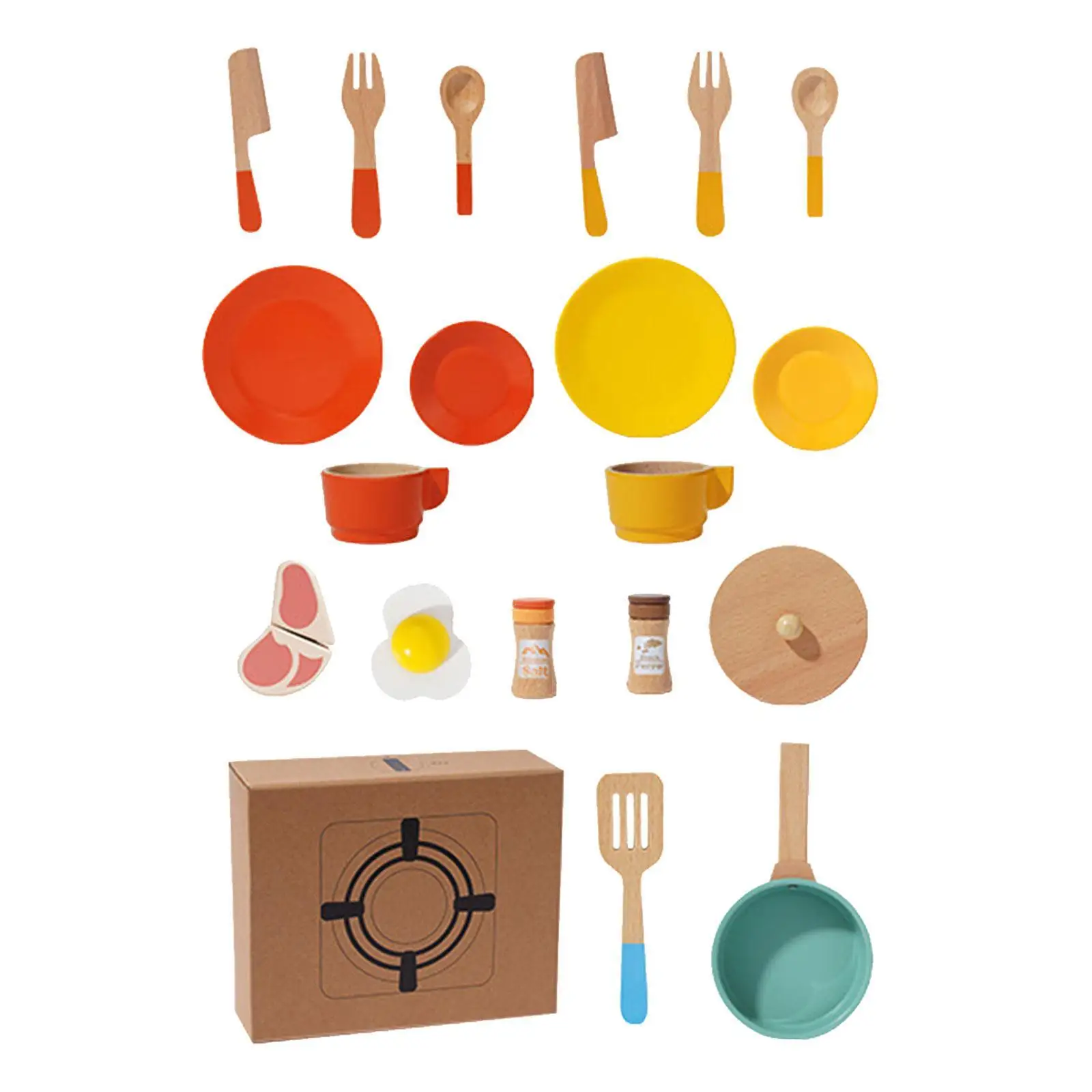 Kitchen Toys Accessories,Simulation Food Plates Cooking Utensils Toy with Pots and Pans,Pretend Cooking Playset for Toddlers