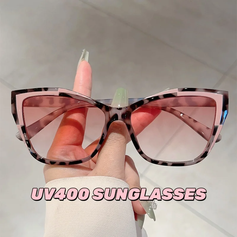 

Fashionable Cat Eye Sunglasses Retro Contrasting Paint Glasses Men's and Women's Outdoor Sun Shading and UV Protection Goggles
