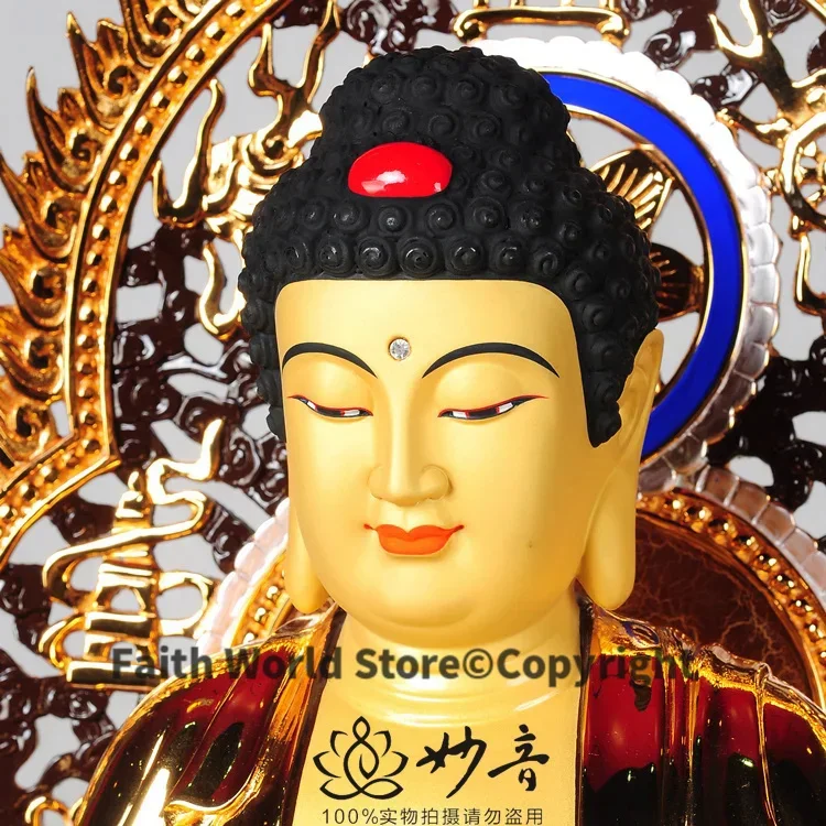 65 CM LARGE--OFFICE HOME Health efficacious Protection figure of Buddha# Buddhism Consecrate the Buddha 24K gilding brass statue