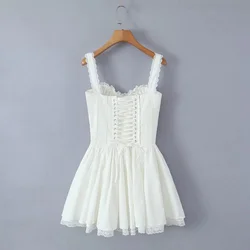 2024 new summer women white and black mini dress high quality dresses